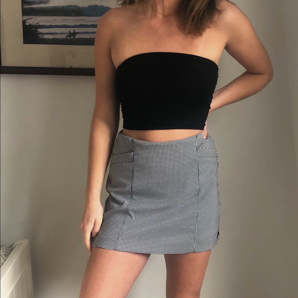 Gingham mini skort